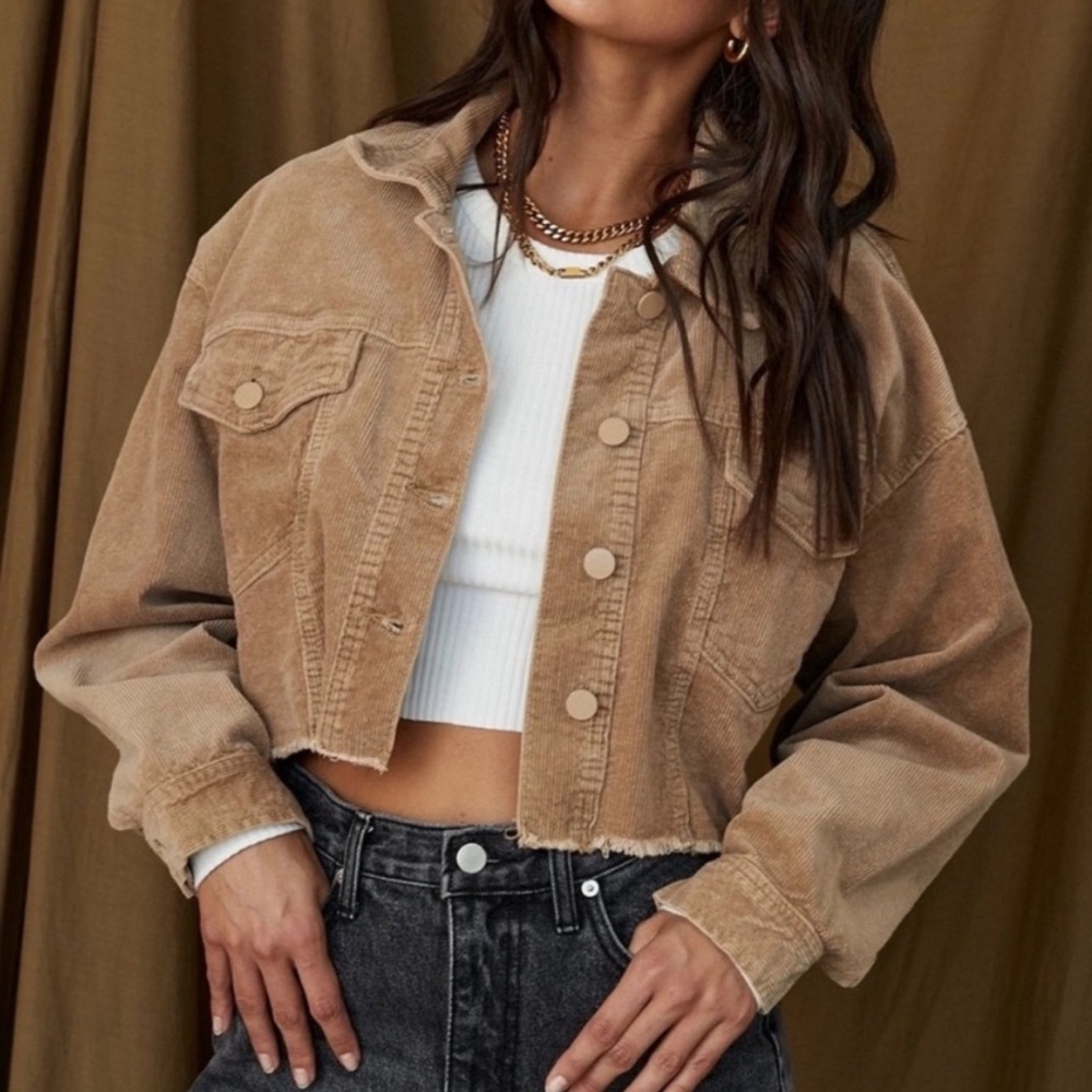 12th tribe cropped corduroy jacket